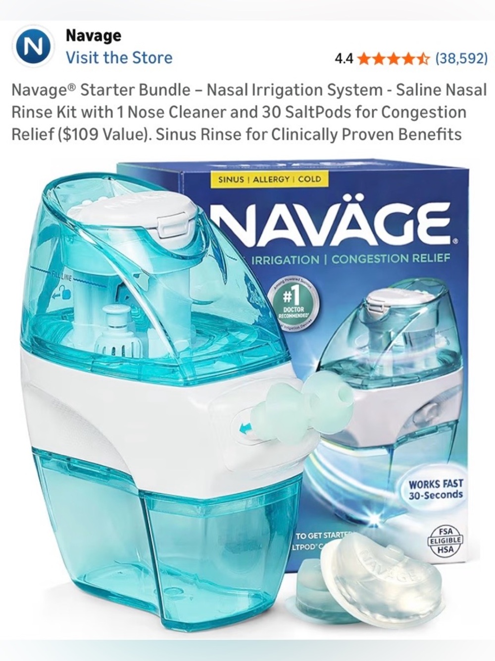 Naväge Nasal Irrigation System, used twice, disinfected